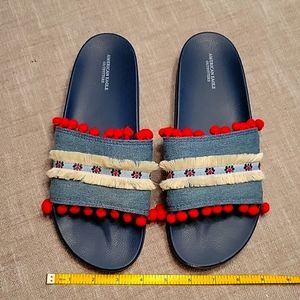 American Eagle Outfitters Denim Slides